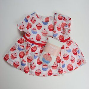 Gymboree Baby Girl Cupcake Dress & Matching Tights